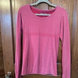 ZYIA Long Sleeve Performance Tee in Rose Pink